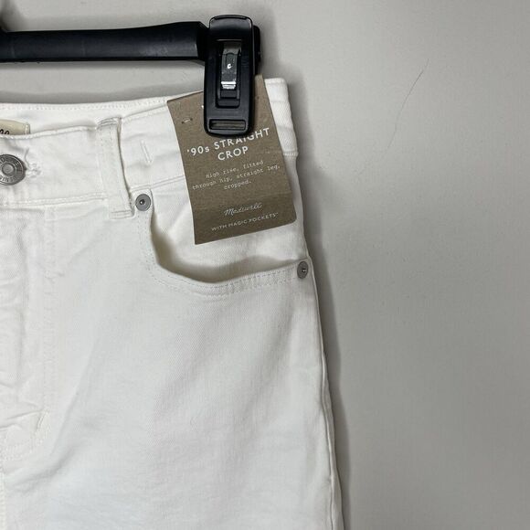 MADEWELL Jeans Women 25 The '90s Straight Crop Ivory NEW Raw Hem NQ179 - Picture 5 of 13